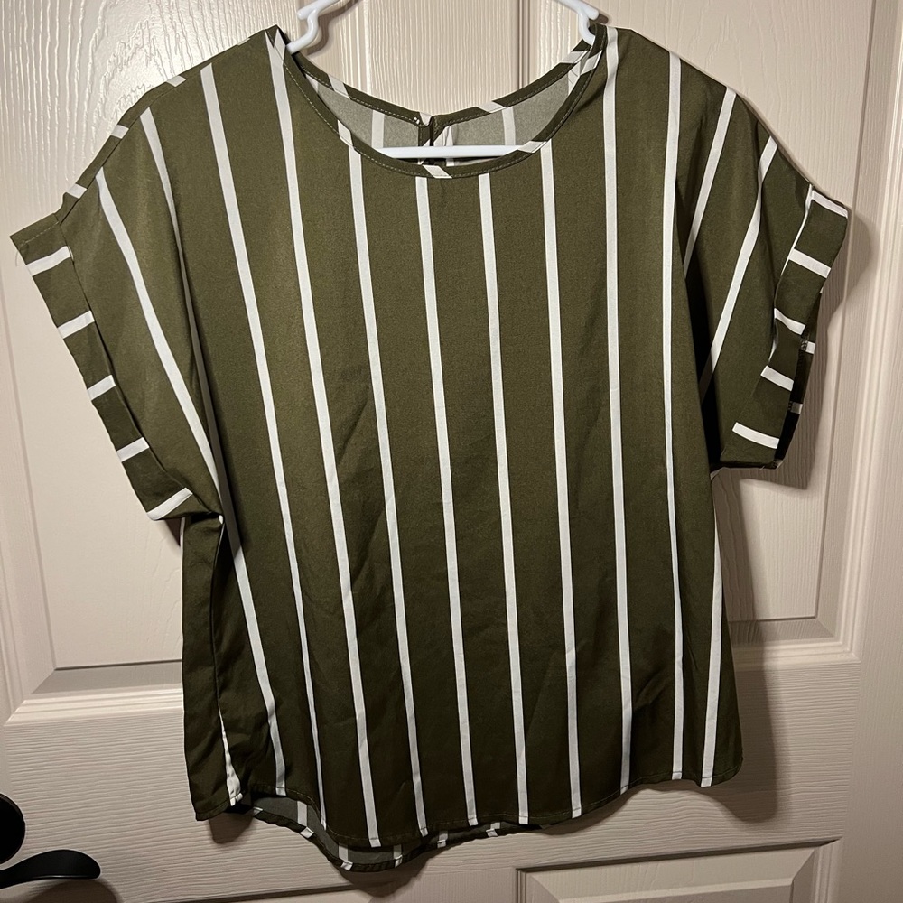 Striped green blouse